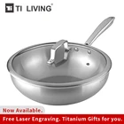 Кастрюля из Горячая Распродажа титана с антипригарным покрытием, Индукционная кастрюля, ВОК, крышка из закаленного стекла, для здоровья дома