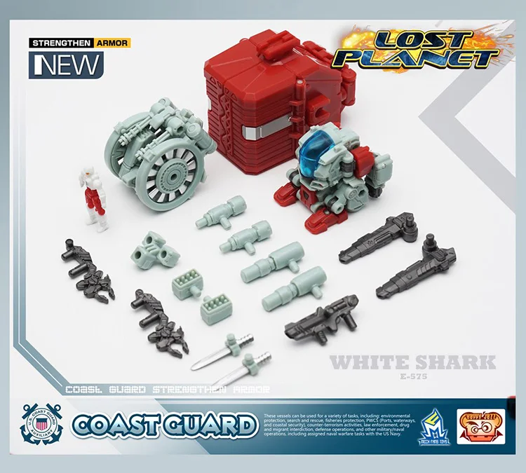 [Show. Z Store] MechFansToys Mech Fans Toys MFT Lost Planet Coast Guard CG01 White Shark & CG02 Red Dragon Action Fig|Наборы для