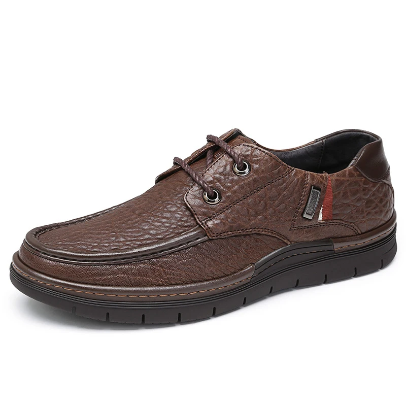 A832047870Brown CAMEL/Мужская обувь из натуральной кожи; сезон осень; Новинка; повседневные мужские лоферы из воловьей кожи с нескользящей подошвой; Мужская обувь в деловом стиле - Цвет: A832047870Brown
