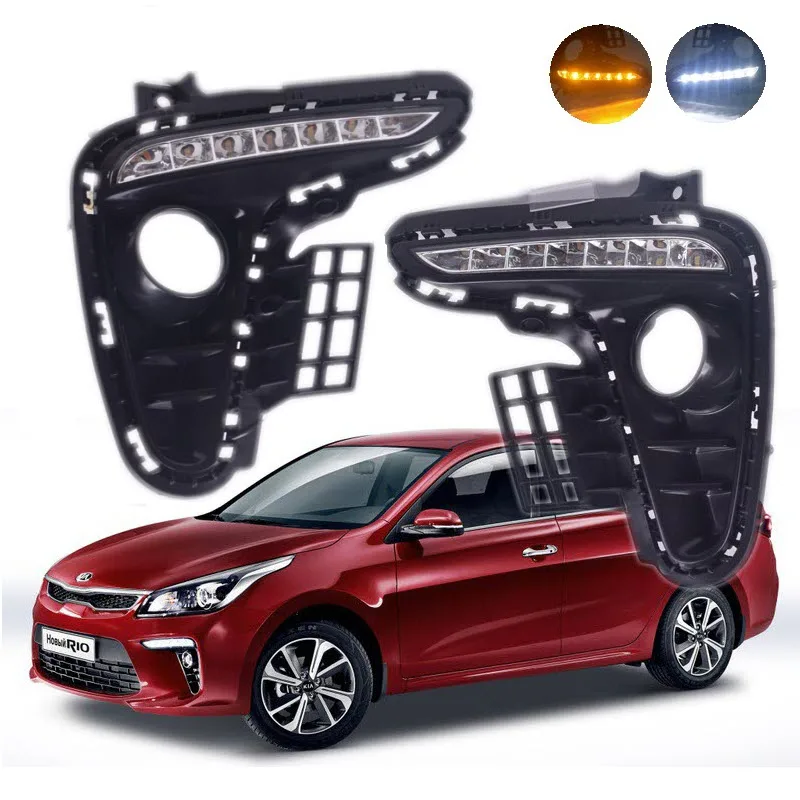 Стайлинг автомобиля светодиодный ные дневные ходовые огни DRL Для Kia RIO 2017 2018 K2