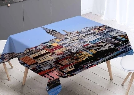 Скатерть с 3d принтом в виде Морского Пейзажа моющаяся Пылезащитная плотная