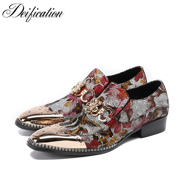 Deification/модные свадебные туфли с цветочным принтом Zapatos Hombre Мужские модельные