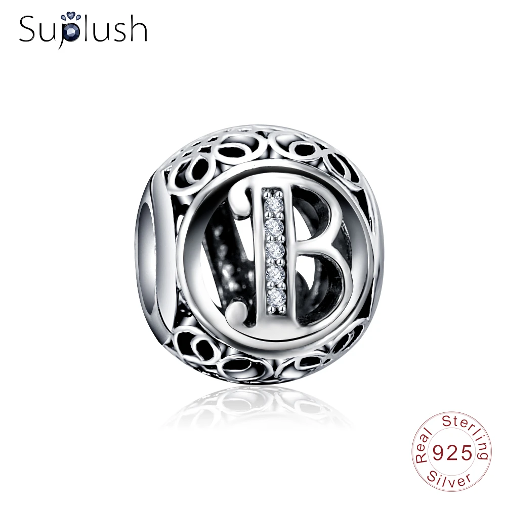 Suplush подлинный Стерлинговое Серебро 925 пробы винтажный A to Z Pave AAA CZ Алфавит буквы