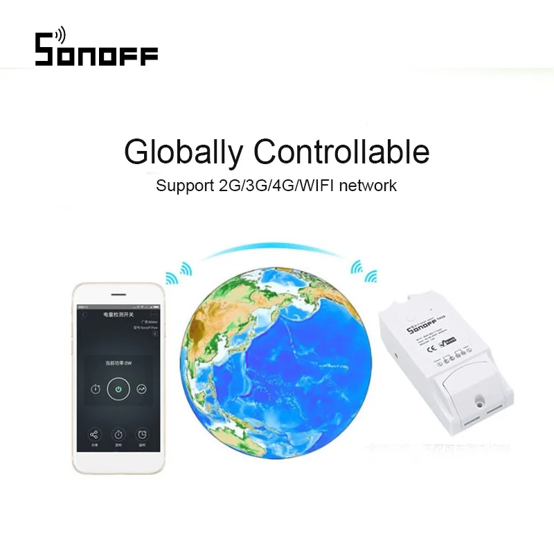 Sonoff Pow переключатель Wi-Fi 16A/3500 Вт умный дом пульт дистанционного управления с