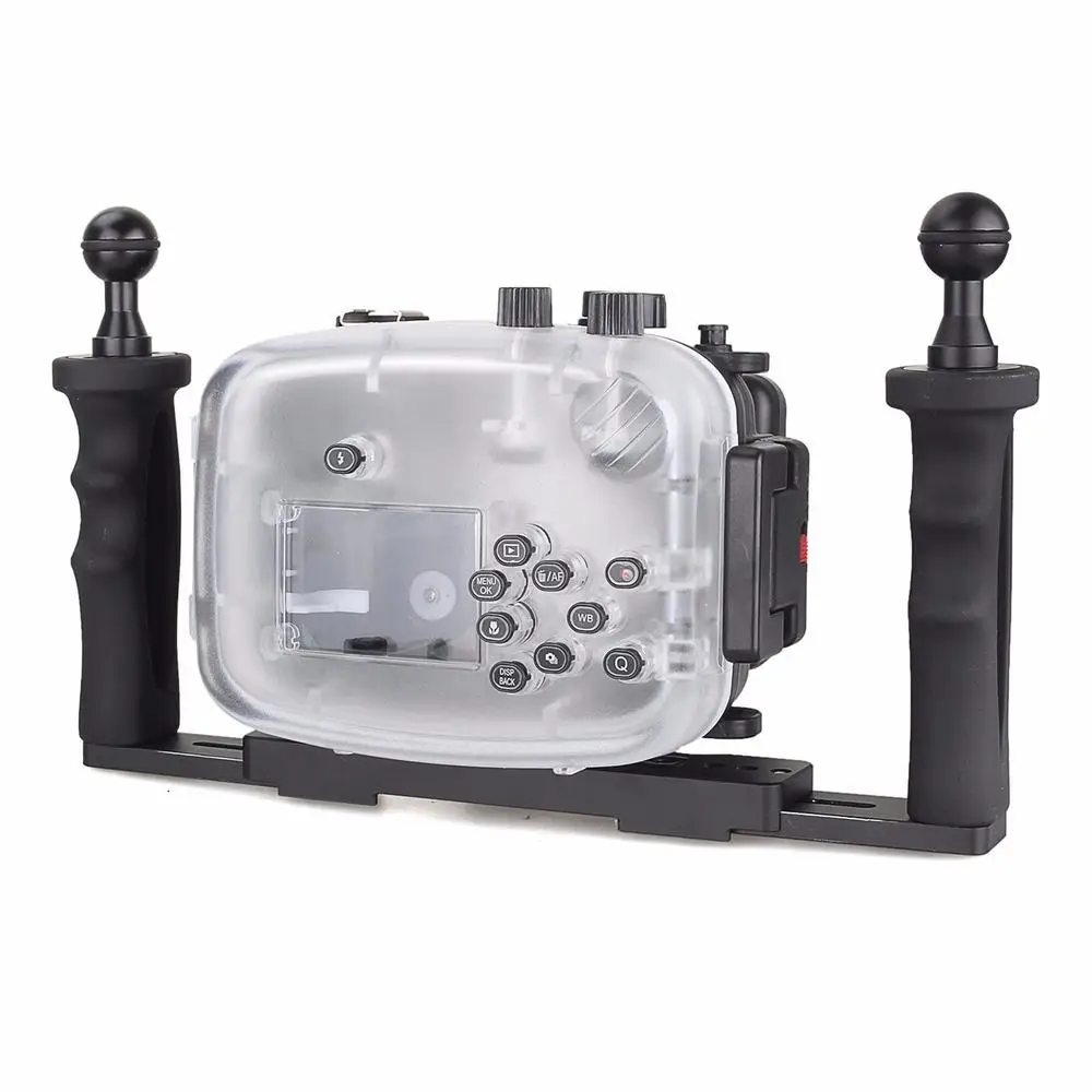 値段 Meikon 40 メートル水中カメラハウジング富士フイルム X-A1 + アルミトレイ、カメラ防水ハウジングケース富士フイルムカメラ