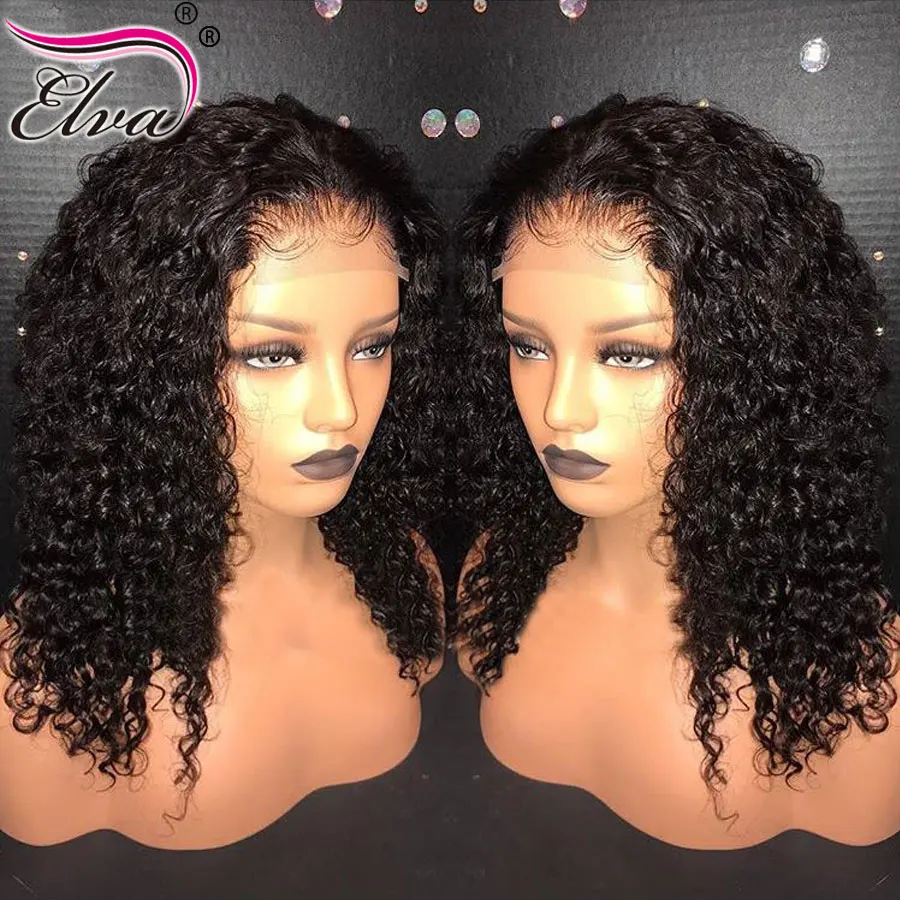 Кудрявые кружевные передние человеческие волосы парики Remy бразильские