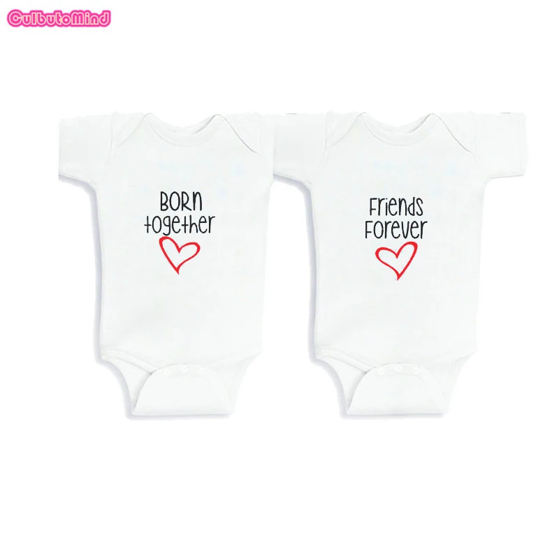 Culbutomind Born Together Friends Forever/Летний хлопковый комплект для Близнецов с коротким
