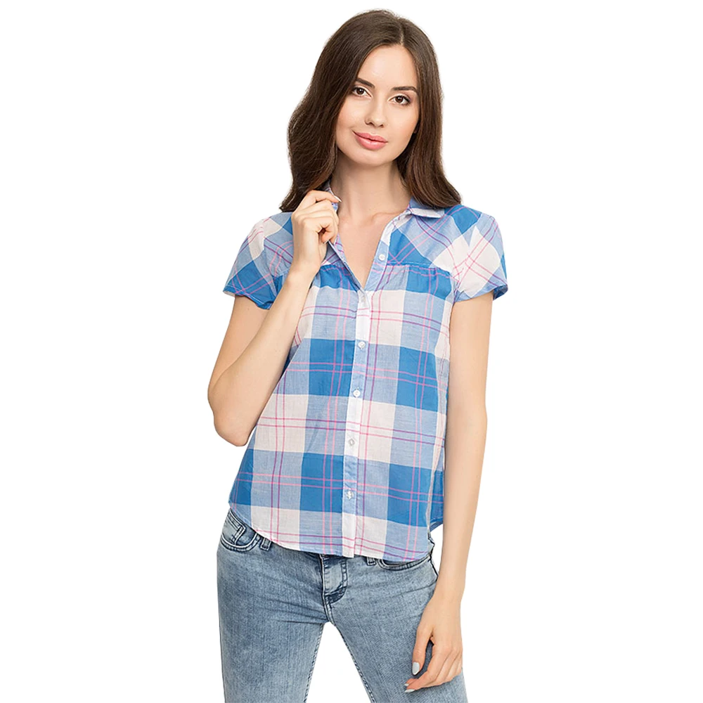 Рубашка из хлопка с коротким рукавом для девушки Gloria Jeans GSR001936 |