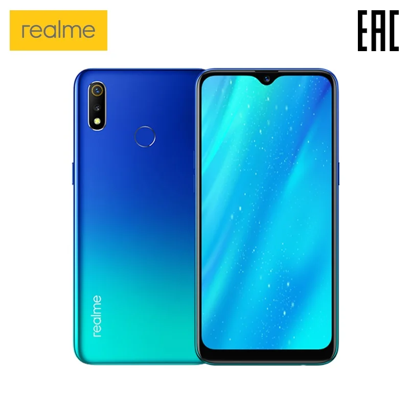 Смартфон realme 3 4+64 ГБ Мощный процессор Двойная AI камера Аккумулятор 4230 мАч