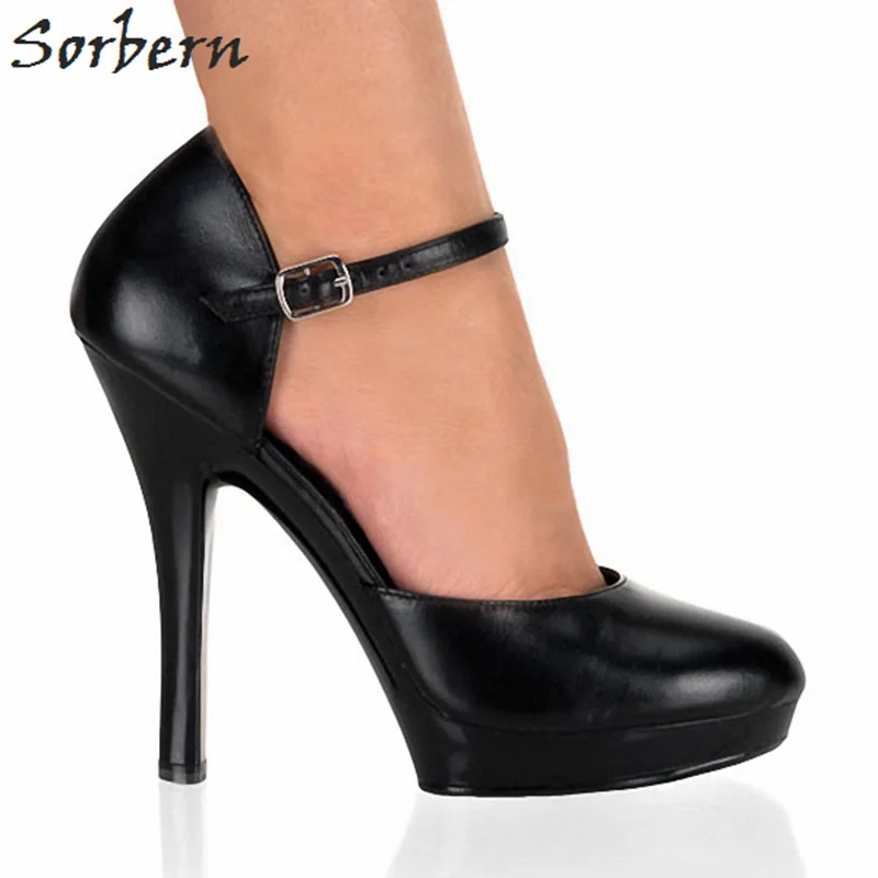 

Sorbern Black 13Cm Heels Women Pumps Mary Janes Womans Heels Ladies Platform Pumps Heels Size 10 Closed Toe Heels Red/White