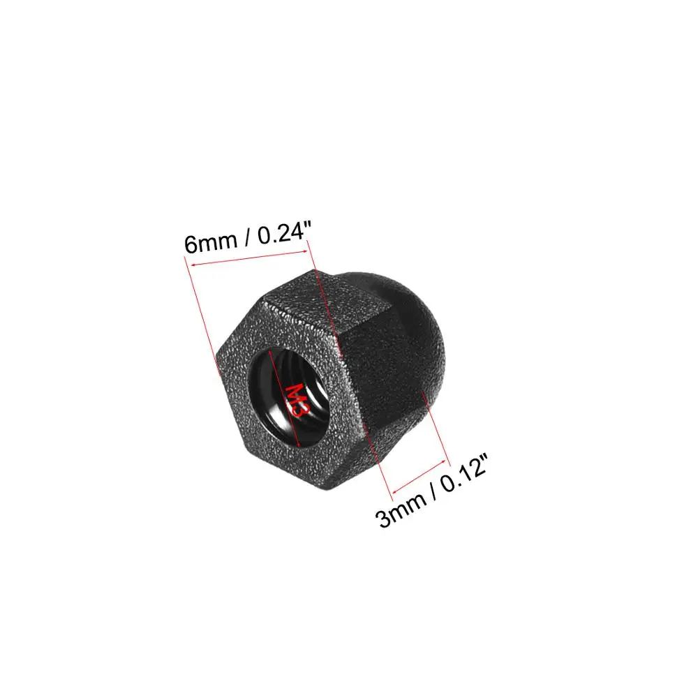

UXCELL 50Pcs M3/4/5 Cap Nuts Hex Acorn Dome Head Nuts for Screws Bolts Nylon White Electronic Communication Equipment etc