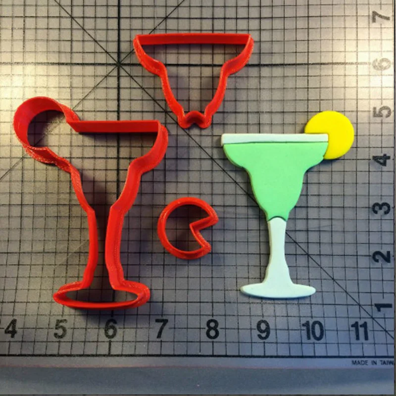 Cocktail Glass Design Cookie Cutter Set Custom Made 3D Printed Fondant Cake Decorating Tools Kitchen Accessories | Дом и сад
