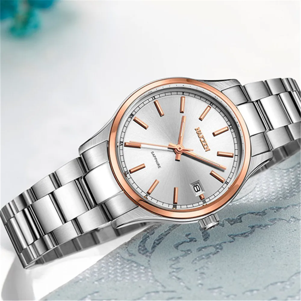 Часы наручные NAKZEN женские кварцевые, повседневные деловые брендовые роскошные, с браслетом из розового золота от AliExpress RU&CIS NEW