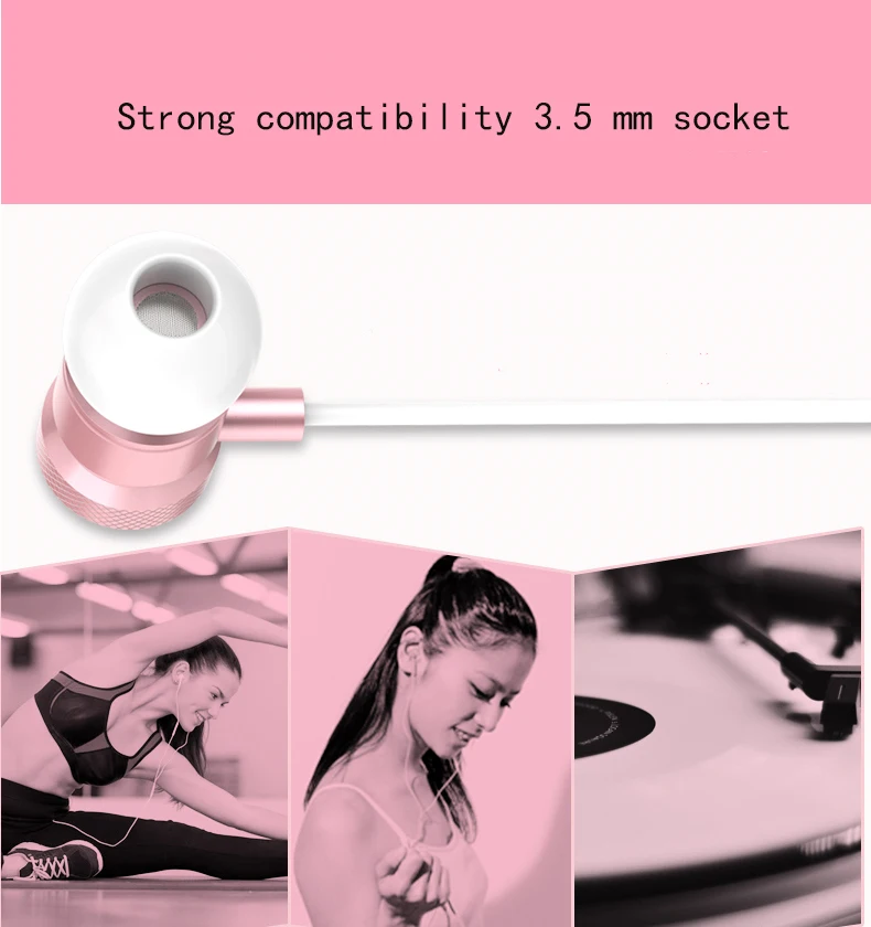 Earphone earphone with microphone Andriod mobile phone gasket small earplug (rose gold) | Электроника