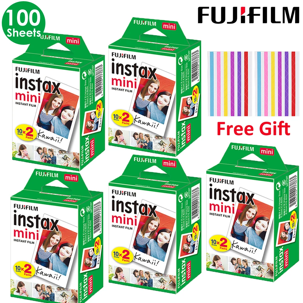 20-100 листов Fujifilm Instax Mini фильм белый край фото бумажные пленки 10-100 шт для мини 9 8 90 мгновенной камеры для SP-1 SP-2