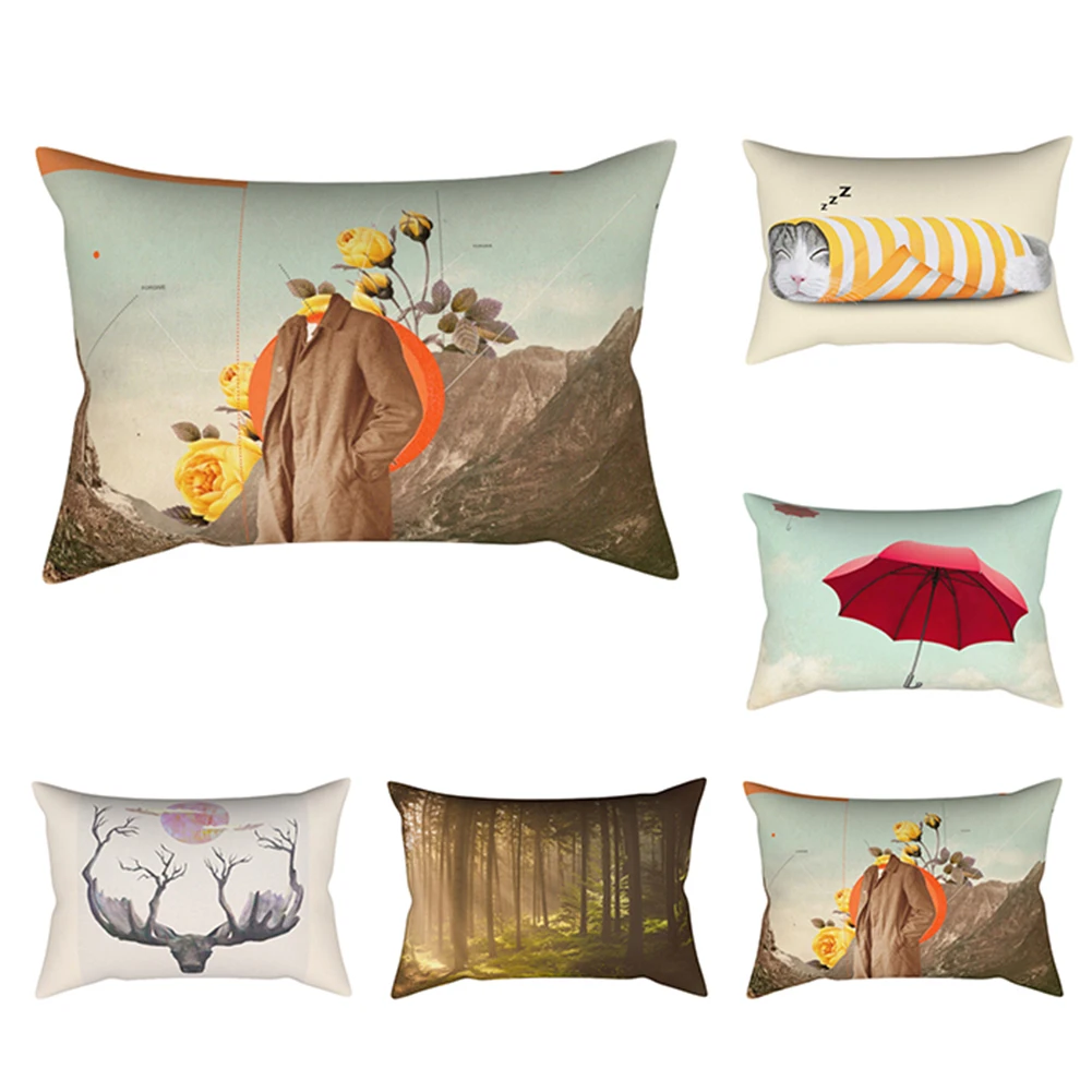 

Horse Floral Animal Print Pillow Case Throw Fashion Pillowcase Home