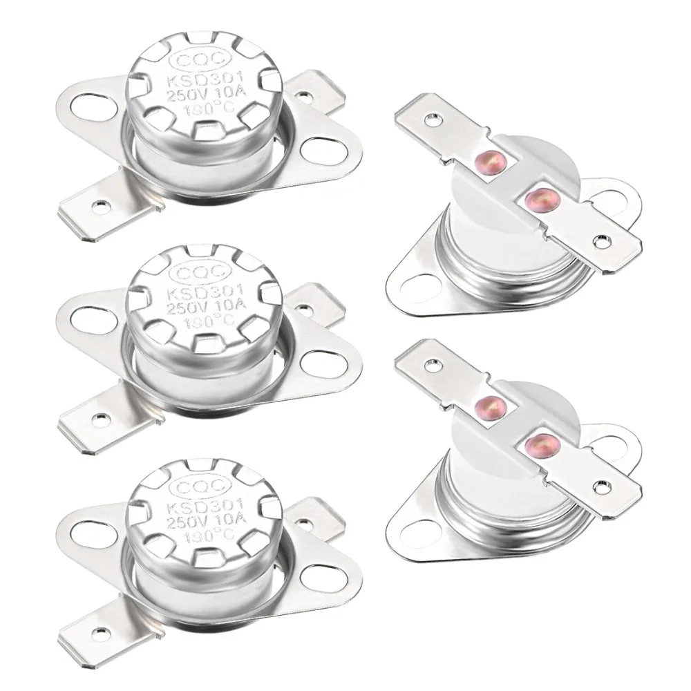 

UXCELL 5Pcs Thermostat Temperature Control Switches 190/195 Celsius Degree 10A 6.3mm Pin Supplies Normally Closed N.C KSD301