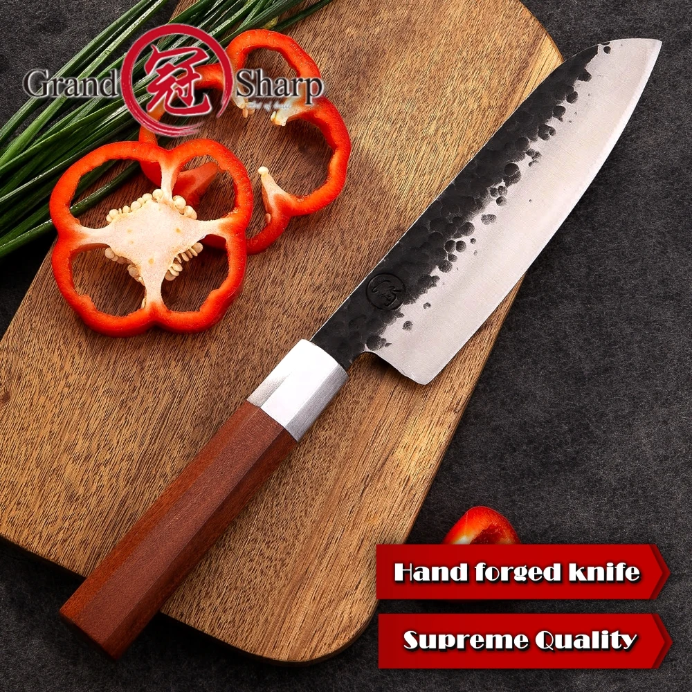 Нож Santoku из высокоуглеродистой стали японские инструменты для приготовления