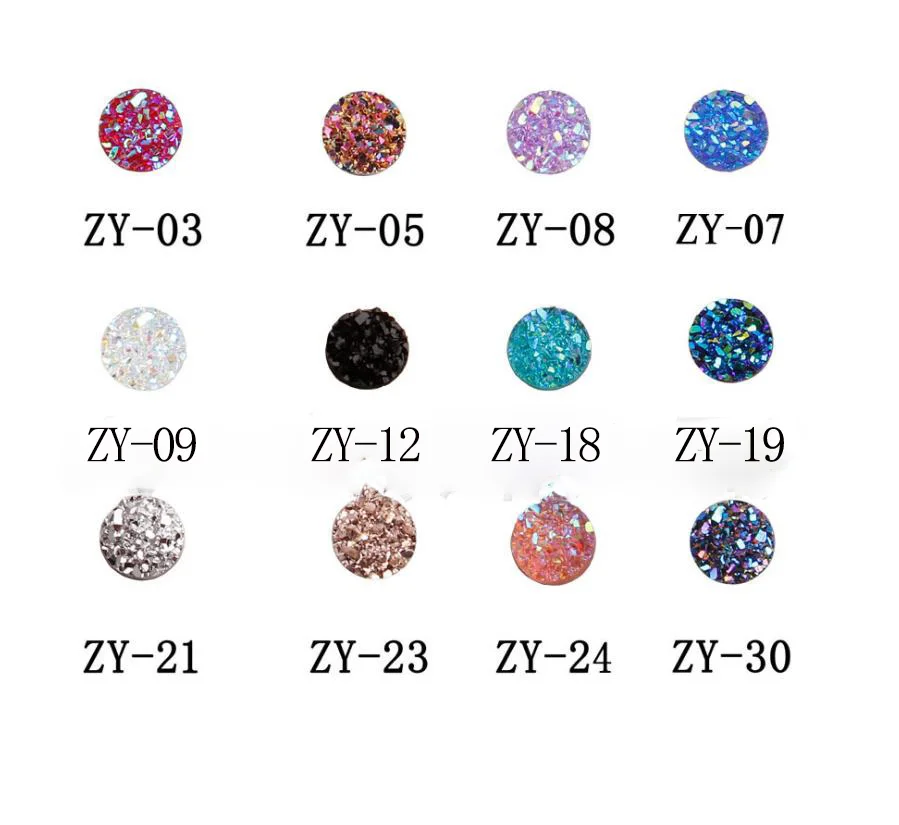 8 мм круглый Druzy Cabochons-8mm Искусственный горный хрусталь Кабошоны-блеск смолы