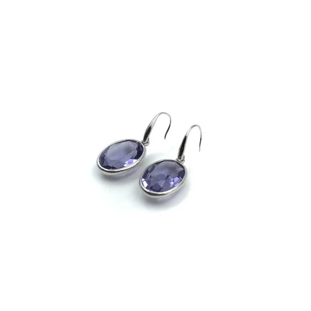 Кристаллы от Swarovski овальные серьги из стерлингового серебра 925 пробы Крючки и