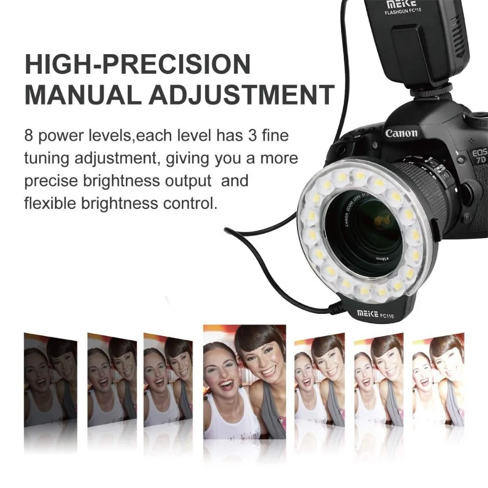 Параметры Meike для Canon Кольцевая вспышка макросветильник ъемки/свет MK FC 100 FC100 650D 600D