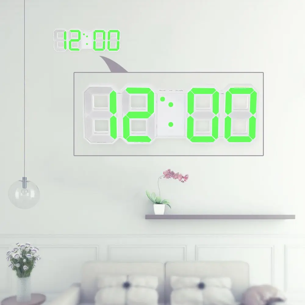 Светодиодный настенный цифровой дисплей 12H/24H с будильником и функцией повтора