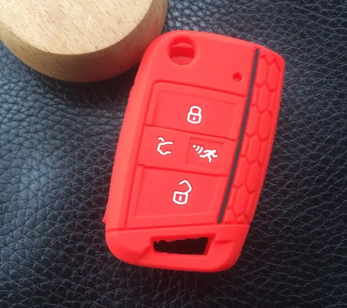 Dsilicone резиновый защитный чехол для ключа автомобиля Polo 2016 2017 golf 7 MK7 Skoda Octavia combi A7 flip