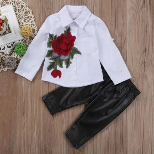 2017 детская одежда для маленьких девочек блузка с длинными рукавами белая