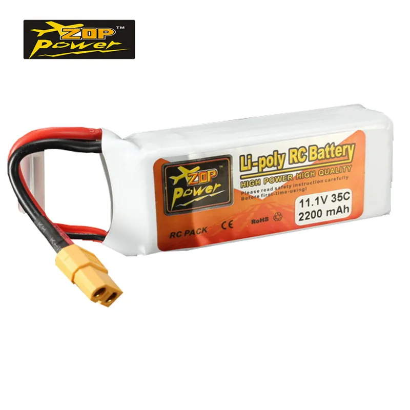 Аккумуляторная батарея ZOP Power 11 1 В 2200 мАч 3 S 35C Lipo Разъем XT60 для радиоуправляемого