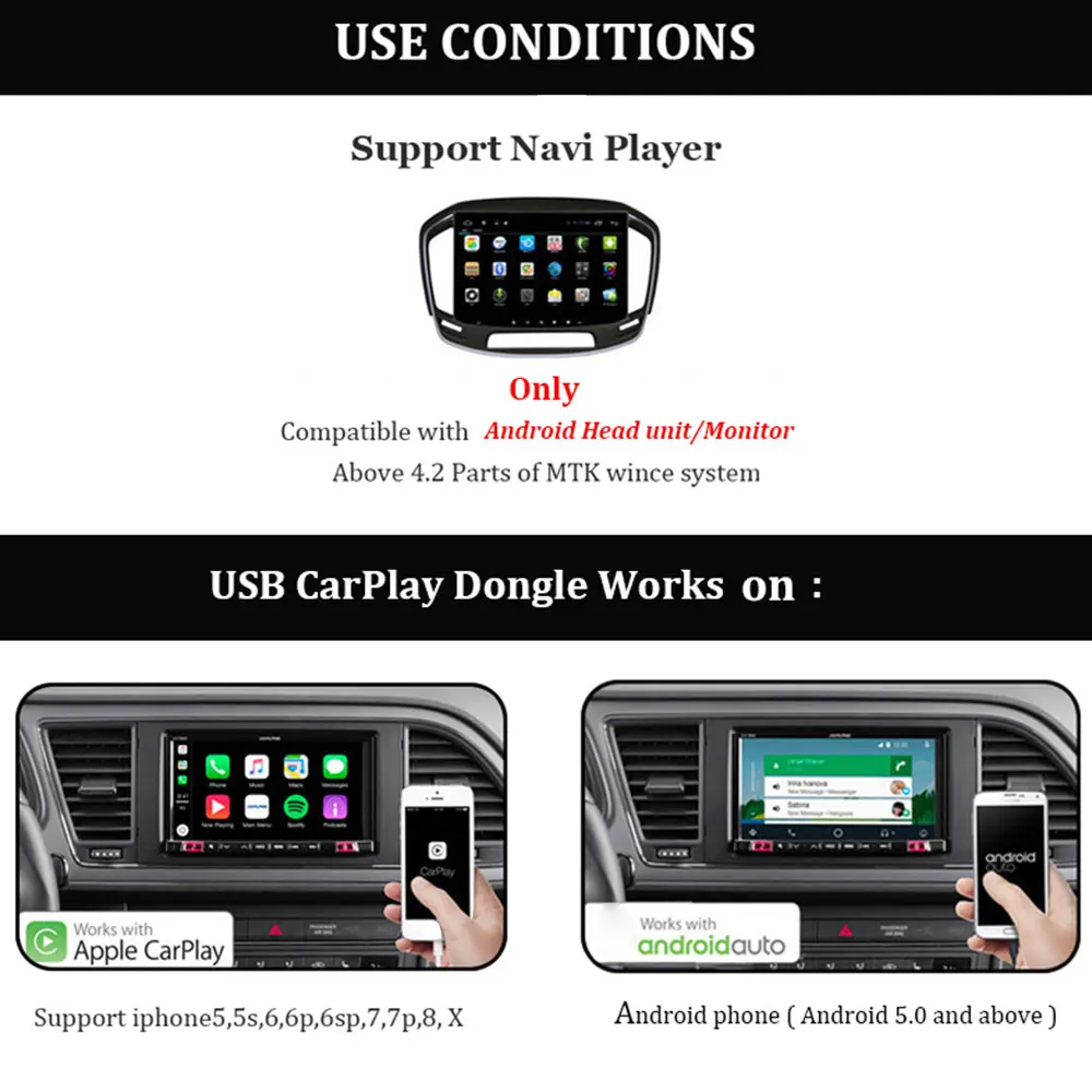 Carlinkit черная Автомобильная короткая тяга ключ автомобильный fm радио mirro link bluetooth