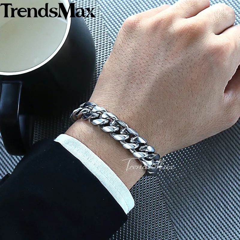 Женский комплект ювелирных изделий Trendsmax Miami Curb Cuban Link из нержавеющей стали 316L в