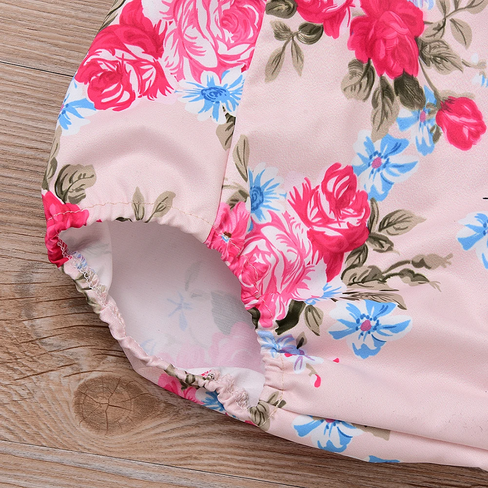 Newborn Infant Baby Girls Peony Flower Short Sleeve Romper + Headband Outfit Set | Детская одежда и обувь