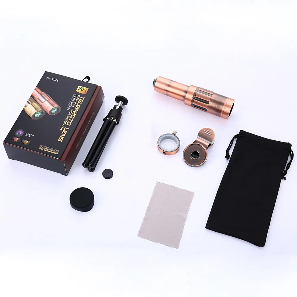 Универсальный комплект объективов для камеры телефона 6 в 1 зум-объектив 20X с