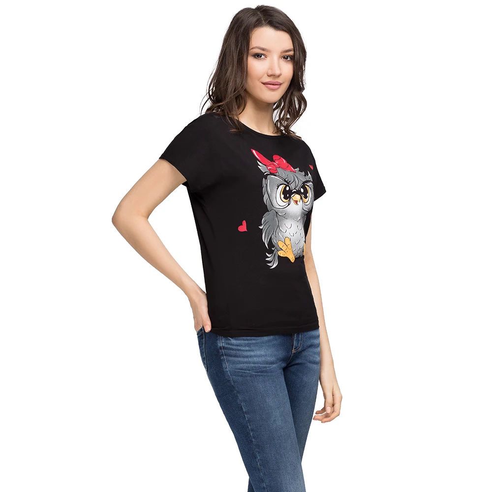 Gloria Jeans Футболка с ярким принтом для девушки GKT001101 | Женская одежда
