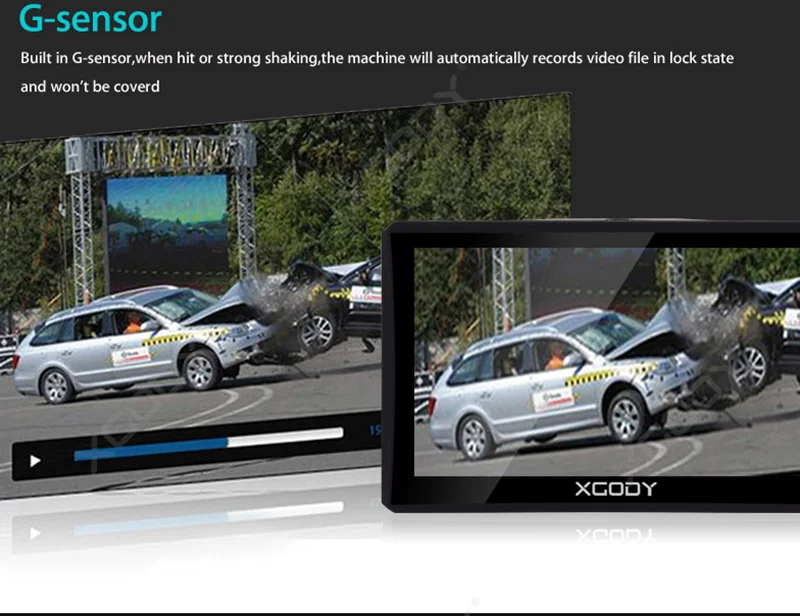 XGODY X7 " Автомобильный видеорегистратор gps WiFi Android 4,4 сенсорный экран навигационная Автомобильная камера 1080P Dash камера 512 М+ 16 Гб AvIn карта Dashcam навигатор