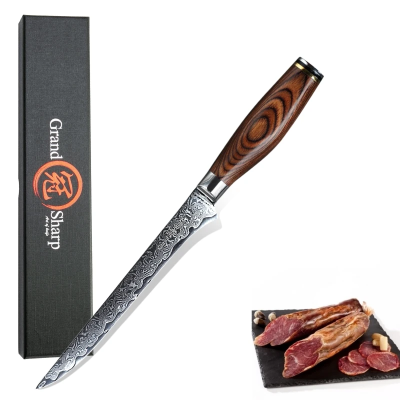 GRANDSHARP 2019 дамасский нож для обвалки высшего качества японский кухонный из стали