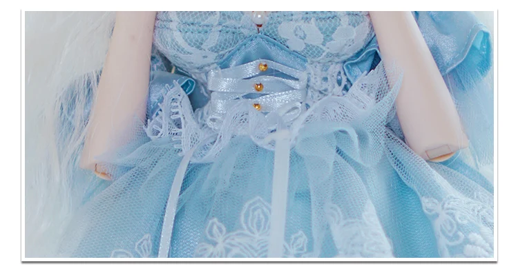 Fortune days 1/4 bjd кукла бледно-золотые волосы голубое платье Корона 45 см шарнирное тело 45 см