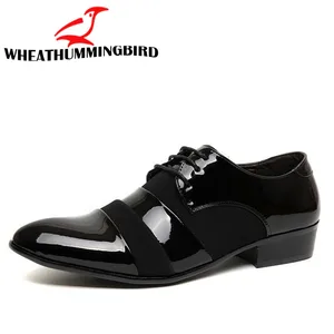 Новые модные мужские деловые офисные свадебные туфли из искусственной кожи, повседневные мужские туфли-оксфорды на шнуровке, классические туфли