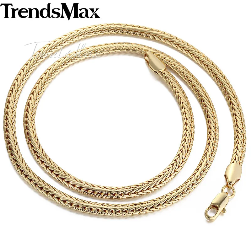 Trendsmax для мужчин's цепочки и ожерелья s Золотой Лисохвост цепи мужчин Jewelry 2018