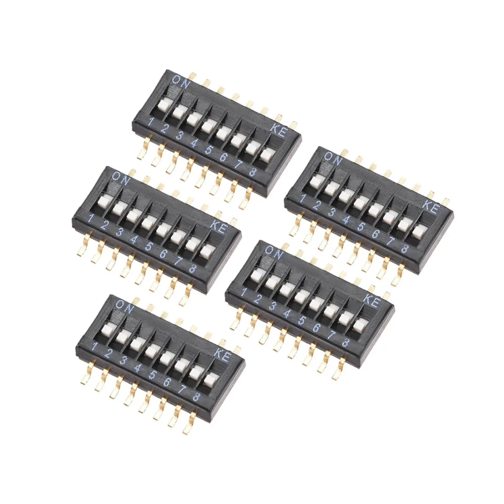 

UXCELL 5Pcs SMD DIP Switches Black 1-2/48 Positions 1.27mm Pitch for Circuit boards Breadboards PCB All Pcb Projects Accessories