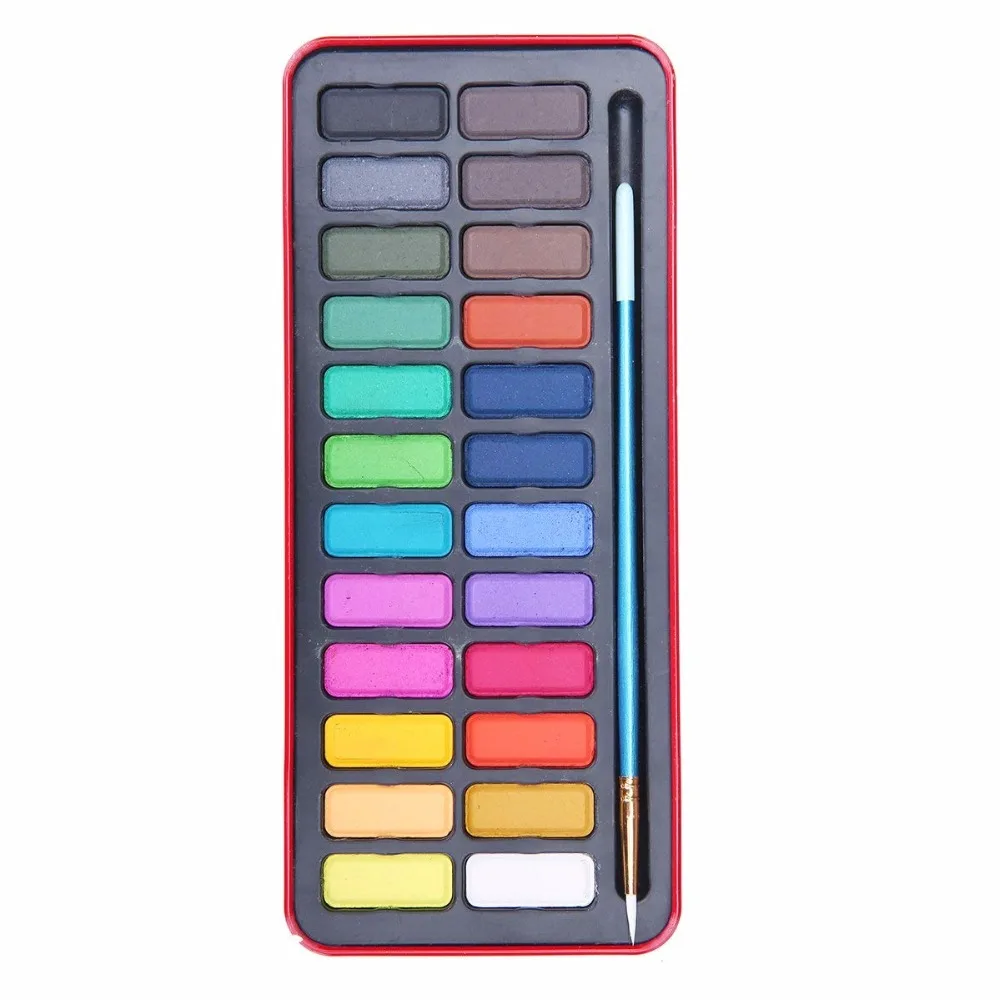 MEEDEN 24 цвет Акварельные Краски Набор с Кистью Пера и Воды Кисть|watercolor paint set|watercolor