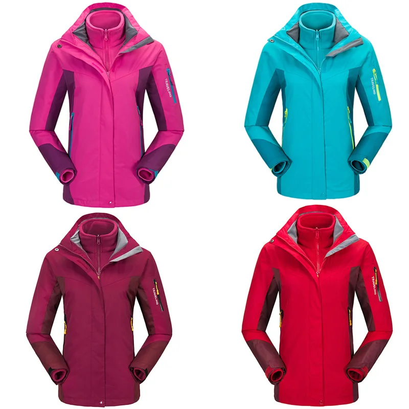 Winter 2 Pieces Thermal Softshell Fleece Woman Jackets Outdoor Waterproof Couples Coat Hiking Trekking Skiing Climbing Man Coats | Спорт и