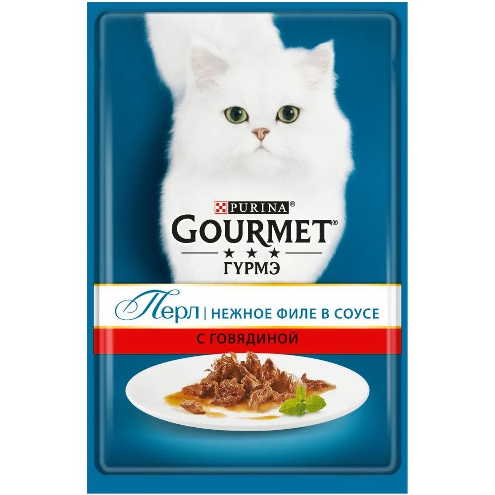 Влажный корм Gourmet Perle Мини-филе для кошек в ассортименет 85 г. 3 x 24 шт. (72 шт.) | Дом и