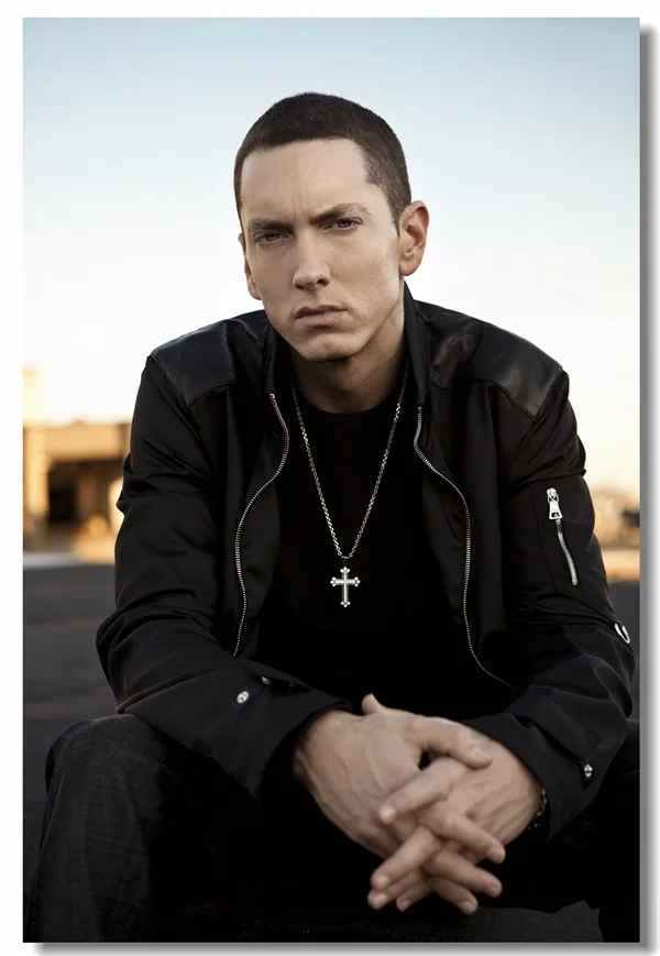 Пользовательские холст настенные фрески плакат Eminem наклейки Rap God офисная