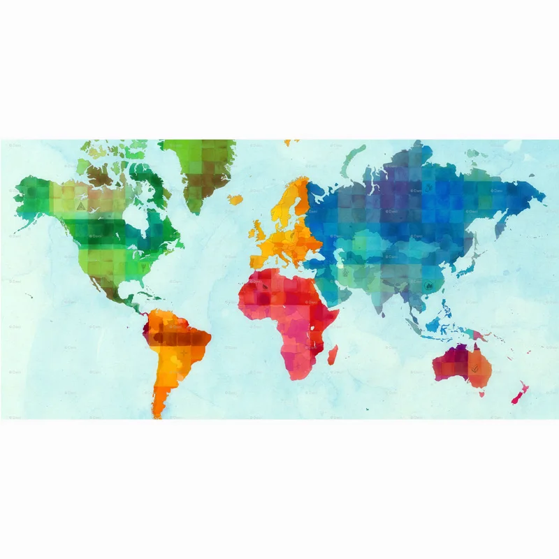 Пляжное полотенце с картой мира банное из бамбукового волокна s для взрослых