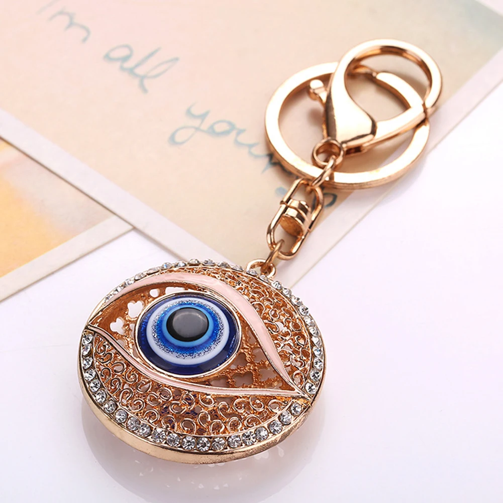 Women Big Eye Hollow Out Round Pendant Keychain Car Key Ring Purse Bag Ornament | Украшения и аксессуары