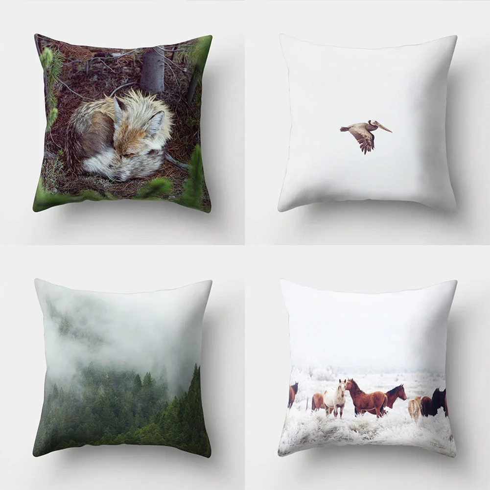 Лес горы печати Наволочки кровать талии кафе Главная|pillow case bed|printed pillow casepillow |