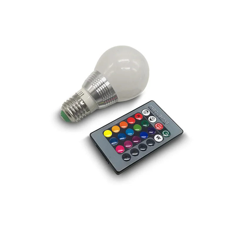Diue Dimmable E27 B22 E14 Светодиодная лампа 3 Вт цветные светодиодные лампы пульт