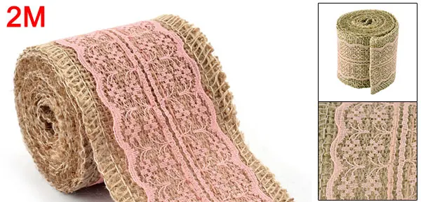 UXCELL Барлеп Гессе Ремень Художественных Промыслов Кружевной Лентой Ролл Отделка