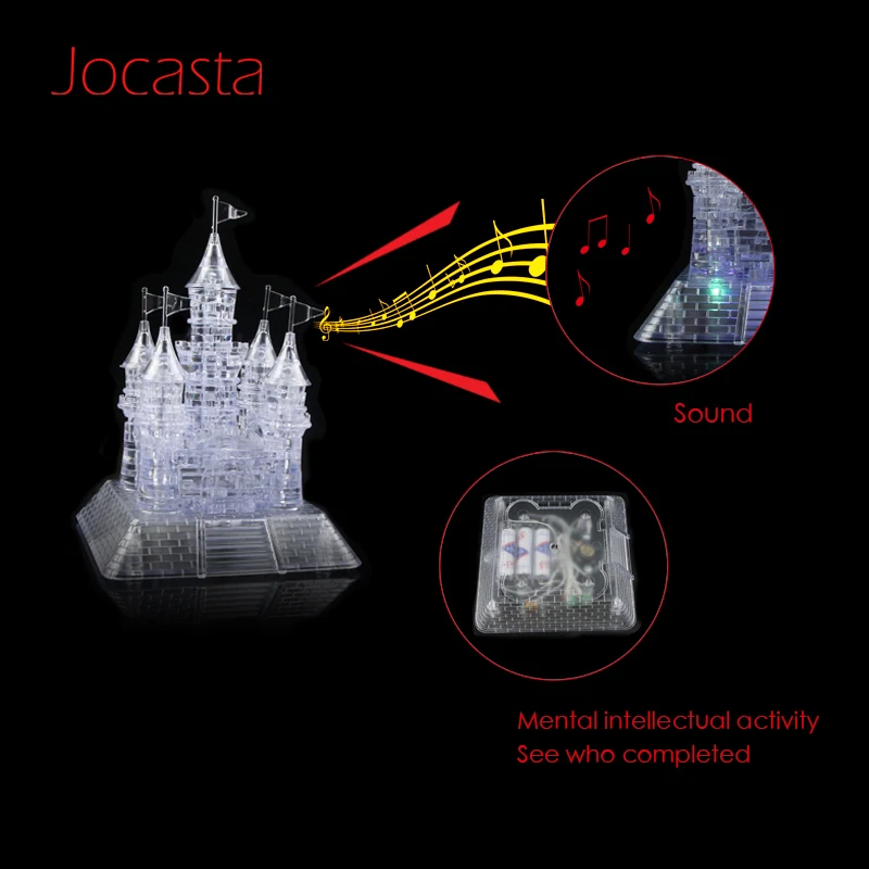 3D кристалл замок здание головоломка музыкальная мигающая светодиодный светильник ка детская сборка умные игрушки пазл игрушки для детей П... от AliExpress RU&CIS NEW
